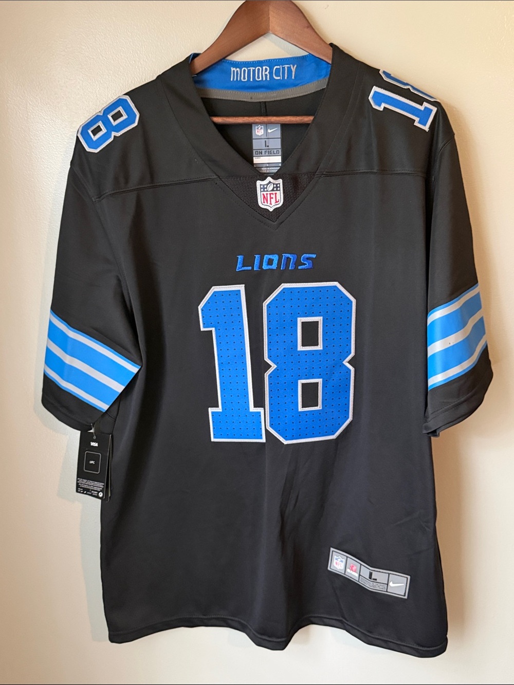 NFL Detroit Lions #18 Issac TeSlaa Custom Jersey